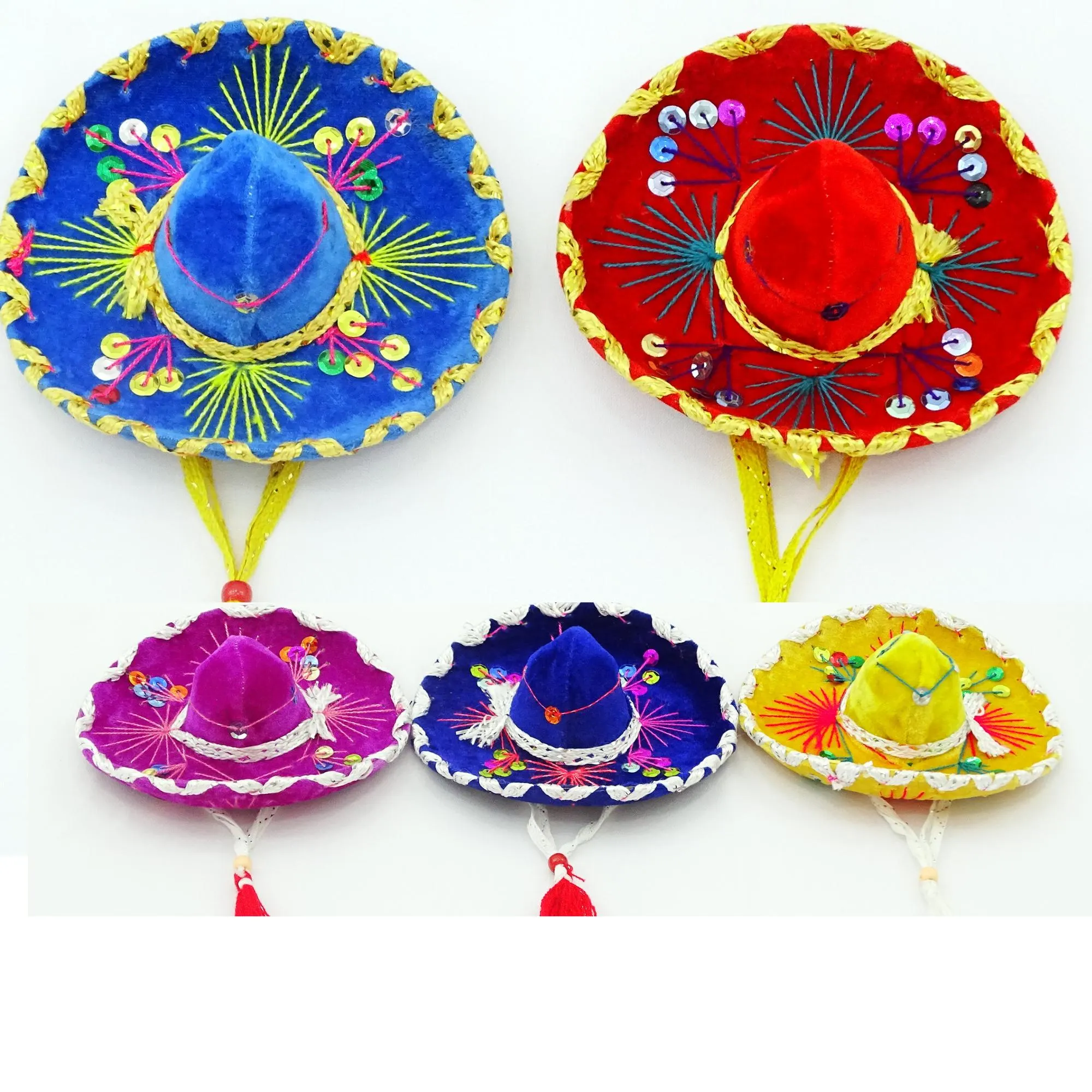 Authentic Mini Sombreros in Multi-Color