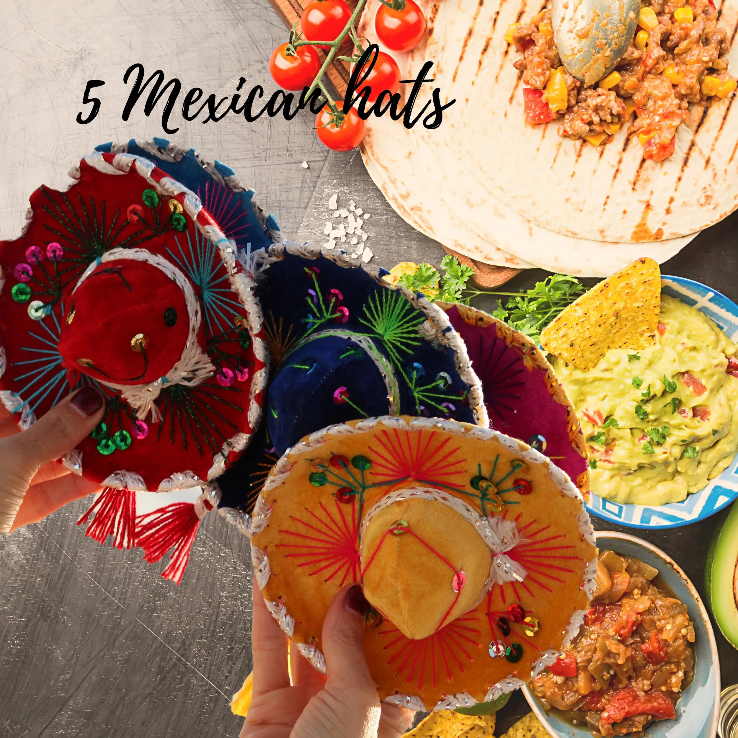 Authentic Mini Sombreros in Multi-Color