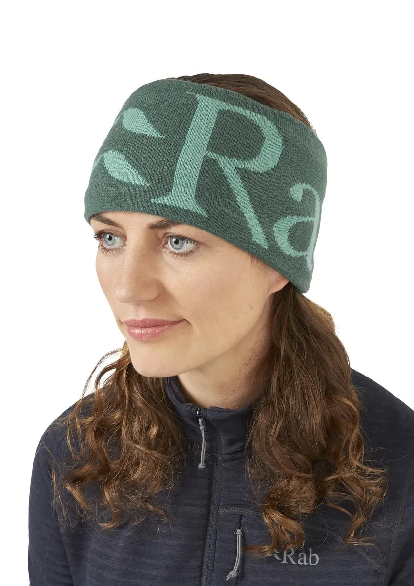 Knitted Logo Headband - Green Slate