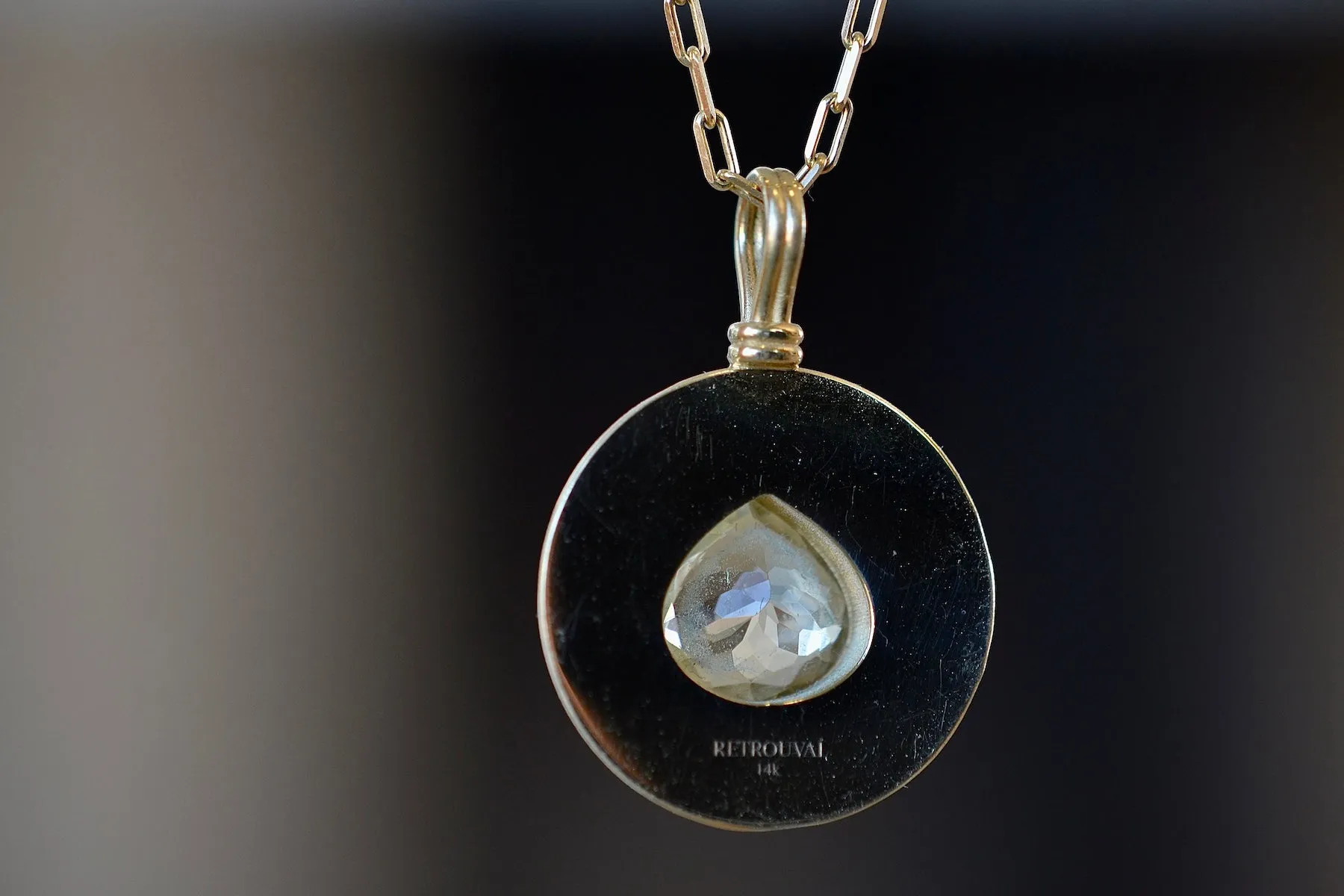Large Lollipop Necklace in Opalized Dendrite