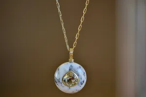 Large Lollipop Necklace in Opalized Dendrite