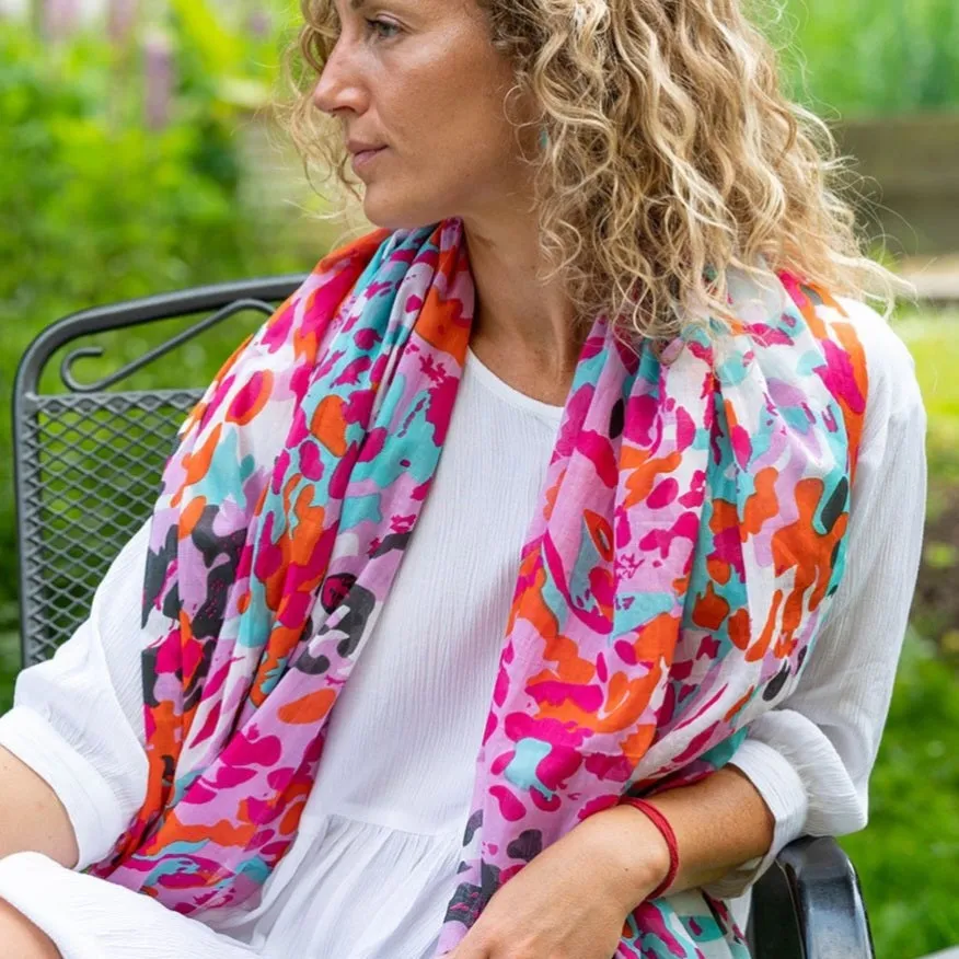 Pink & Red Camo Organic Cotton Scarf