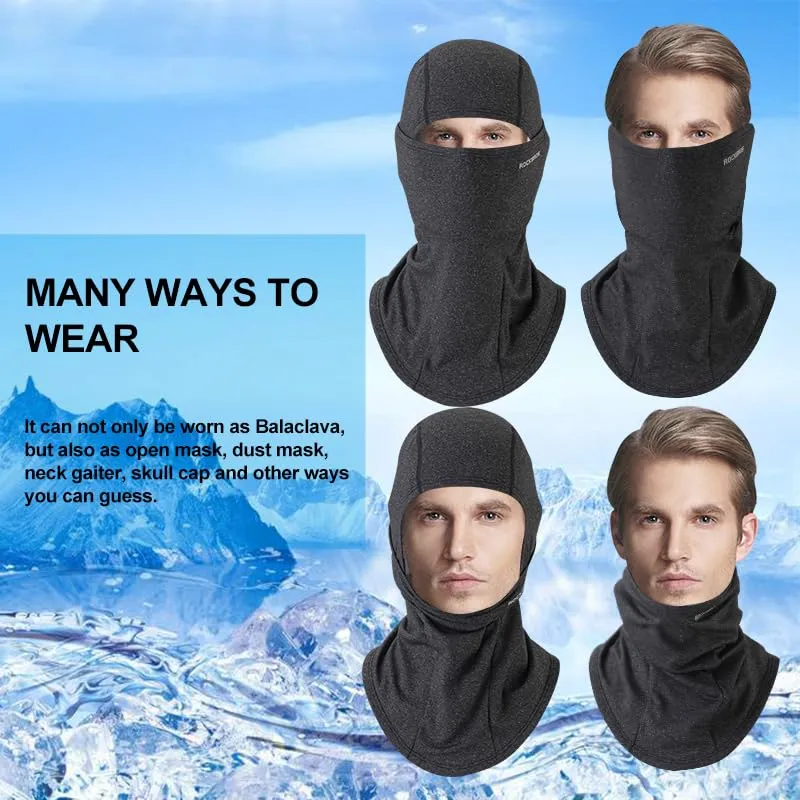 ROCKBROS Winter Cycling Mask Fleece Warm Windproof Balaclava Ski Mask