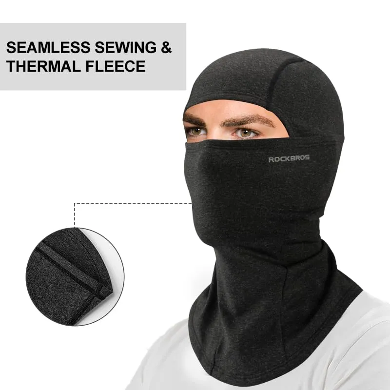 ROCKBROS Winter Cycling Mask Fleece Warm Windproof Balaclava Ski Mask