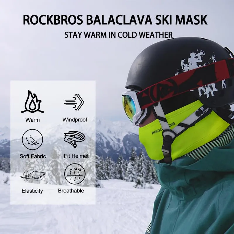 ROCKBROS Winter Cycling Mask Fleece Warm Windproof Balaclava Ski Mask