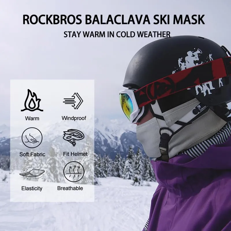 ROCKBROS Winter Cycling Mask Fleece Warm Windproof Balaclava Ski Mask