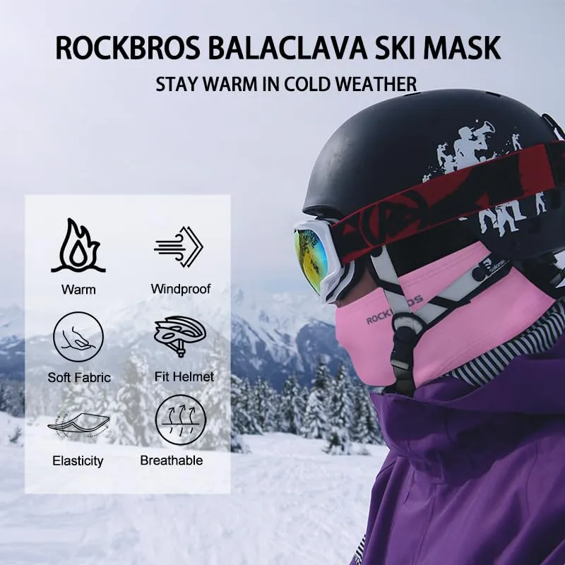 ROCKBROS Winter Cycling Mask Fleece Warm Windproof Balaclava Ski Mask